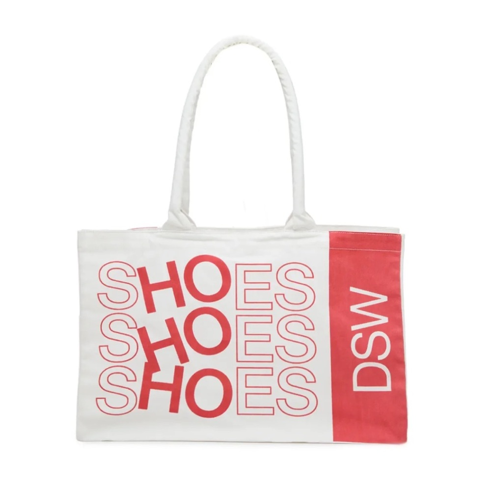DSW Red and White Graphic Tote